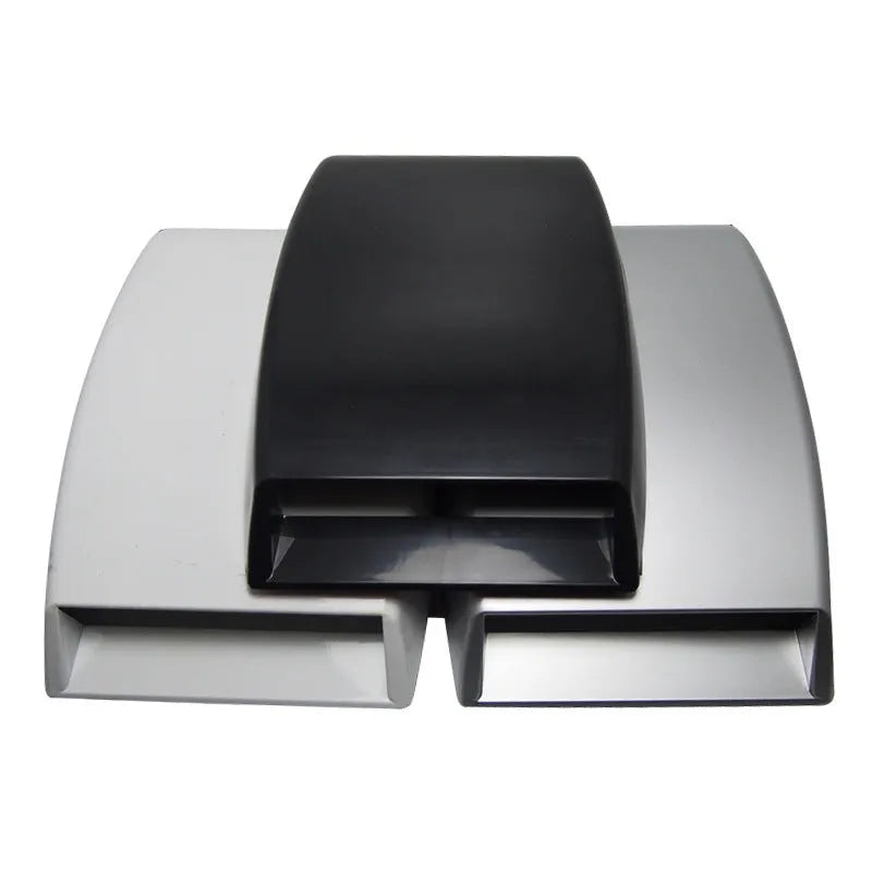 Black ABS plastic simulation air vent for car decoration, showing slatted design and 33mm depth.