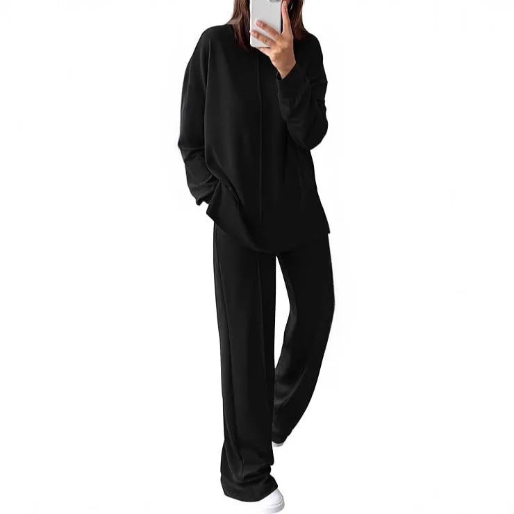 Women's long-sleeve polyester jogging suit set in Army Green colour with regular sleeves and matching trousers