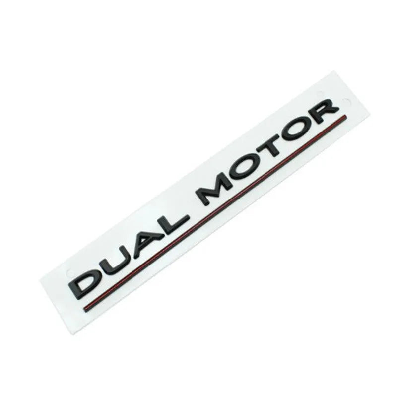 Tesla Model 3 performance bumper sticker in ABS plastic, showing 19x3cm size and colour options.