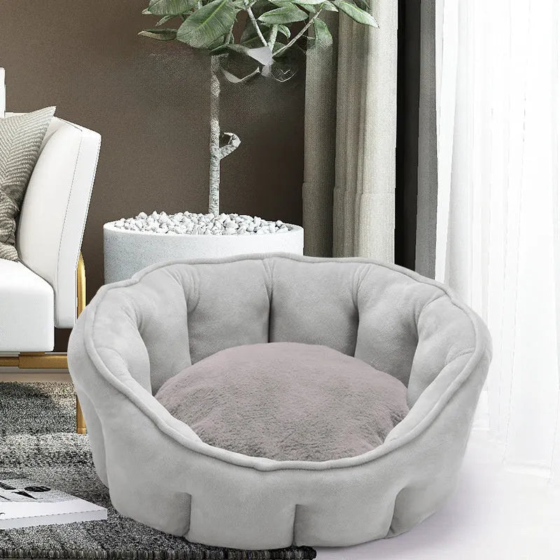 46cm cube cat kennel mat house with plush interior in grey, green, pink, or yellow colours