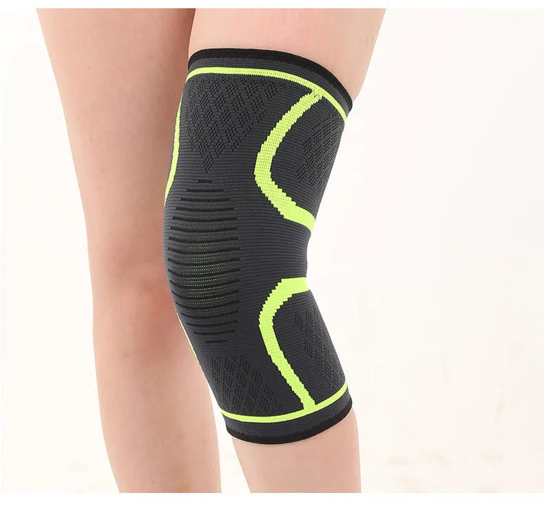 Double corrugated non-slip sports kneecap in stretch nylon, shown in multiple colour options.