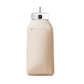 White cylindrical compact clothes dryer with remote control for dormitory use