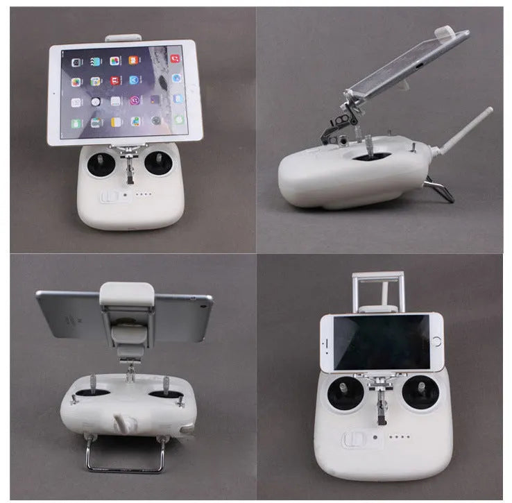 Silver metal mobile phone holder with tongs for car mounting