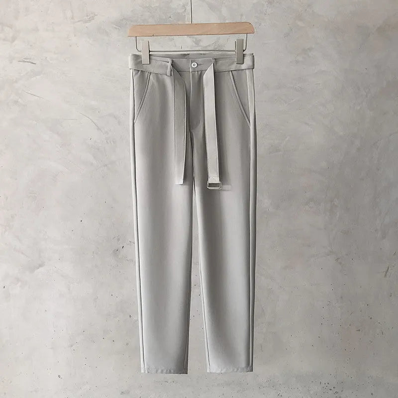 Boys slim straight wool trousers in tapered design with straight leg opening