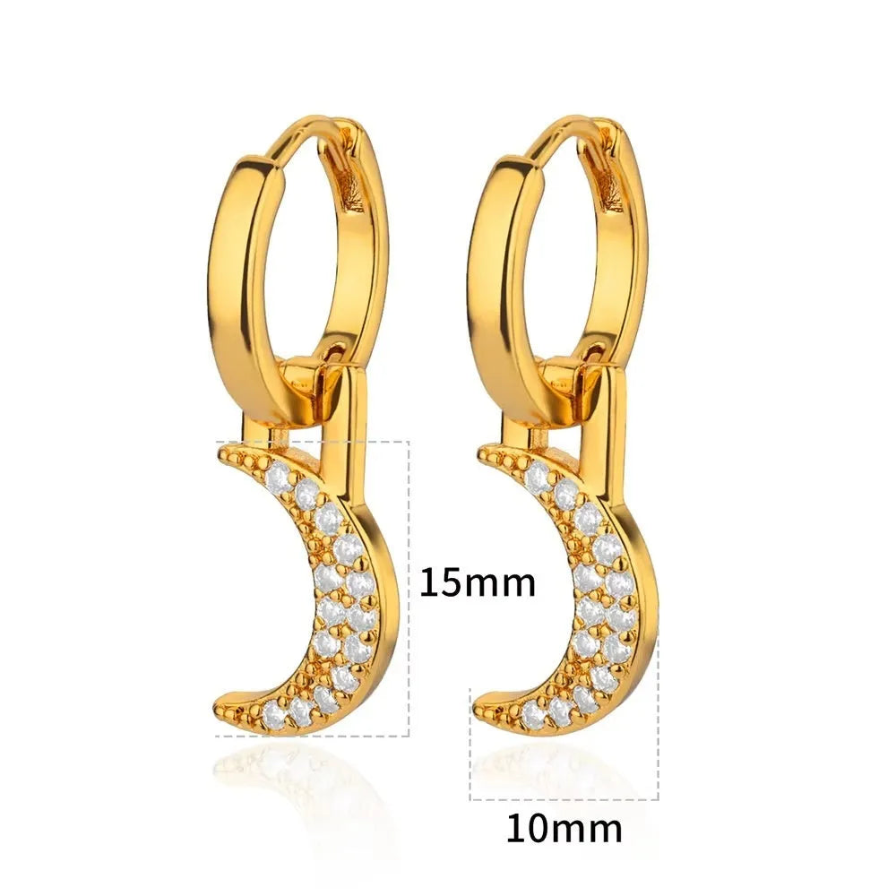 Women's copper geometric butterfly earrings with heart and star motifs in various colours.
