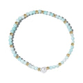 Natural stone geometric bracelet with elliptical elements in various colour options