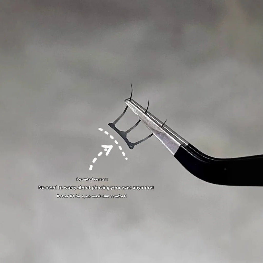 Reusable artificial fibre false eyelash clusters in cluster packaging with optional tweezers