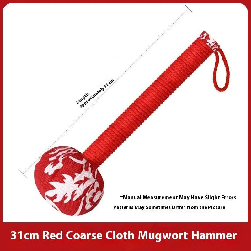 Argy wormwood handheld massage hammer in green colour on a plain background