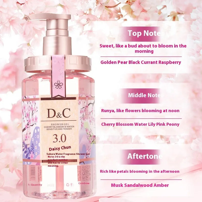 Sakura shampoo, conditioner, and shower gel set with three 500ml bottles for complete hair and body care
