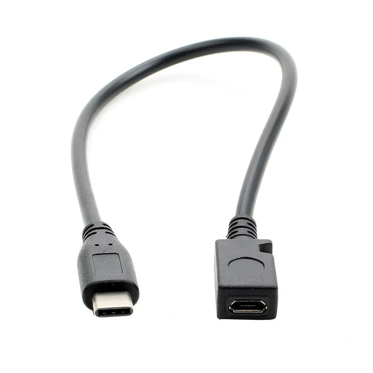 0.25m Micro USB female to Type-C male data cable for mobile phone