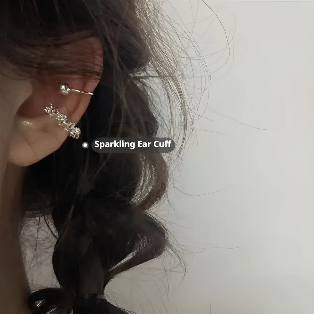 Alloy ear clip earrings with irregular frosty geometry shape and double clip mechanism