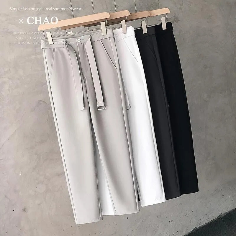 Boys slim straight wool trousers in tapered design with straight leg opening