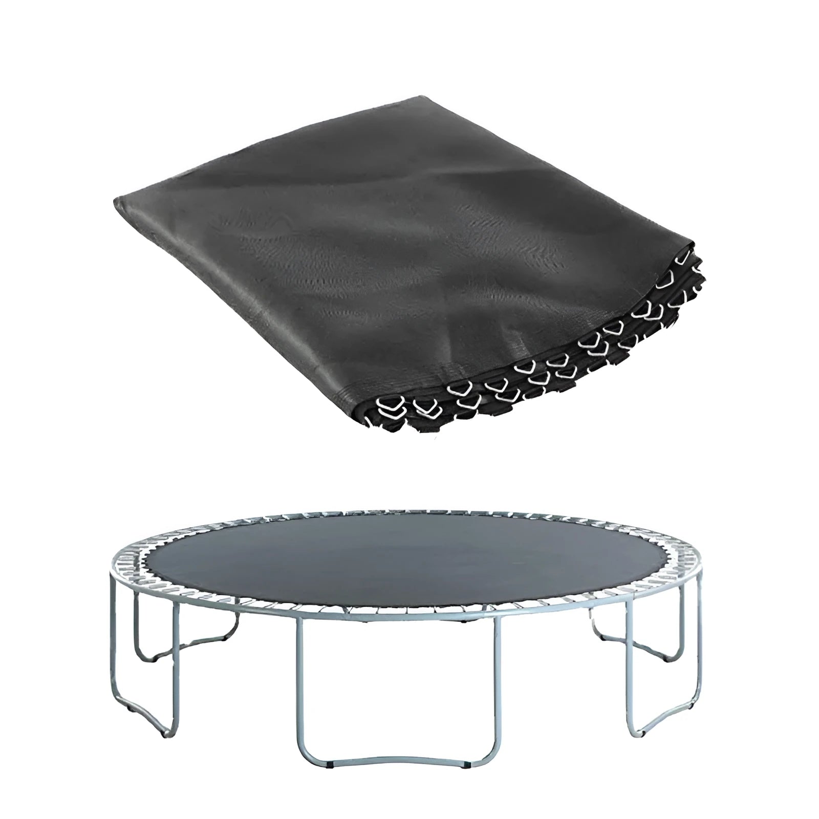 Large round elastic bungee cloth for trampoline safety pad replacement, shown with buckle buttons.