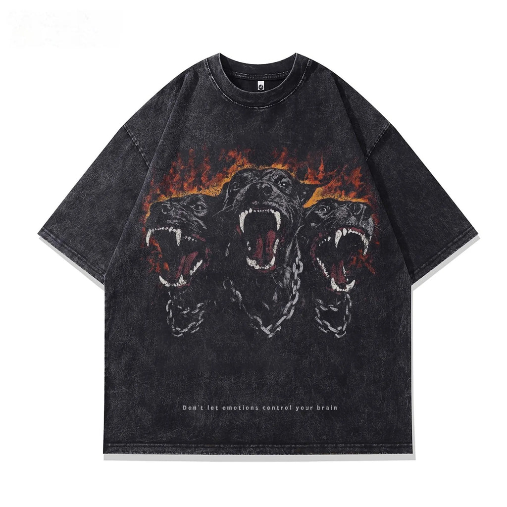 Men's pure cotton printed t-shirt with loose fit and short sleeves in summer style