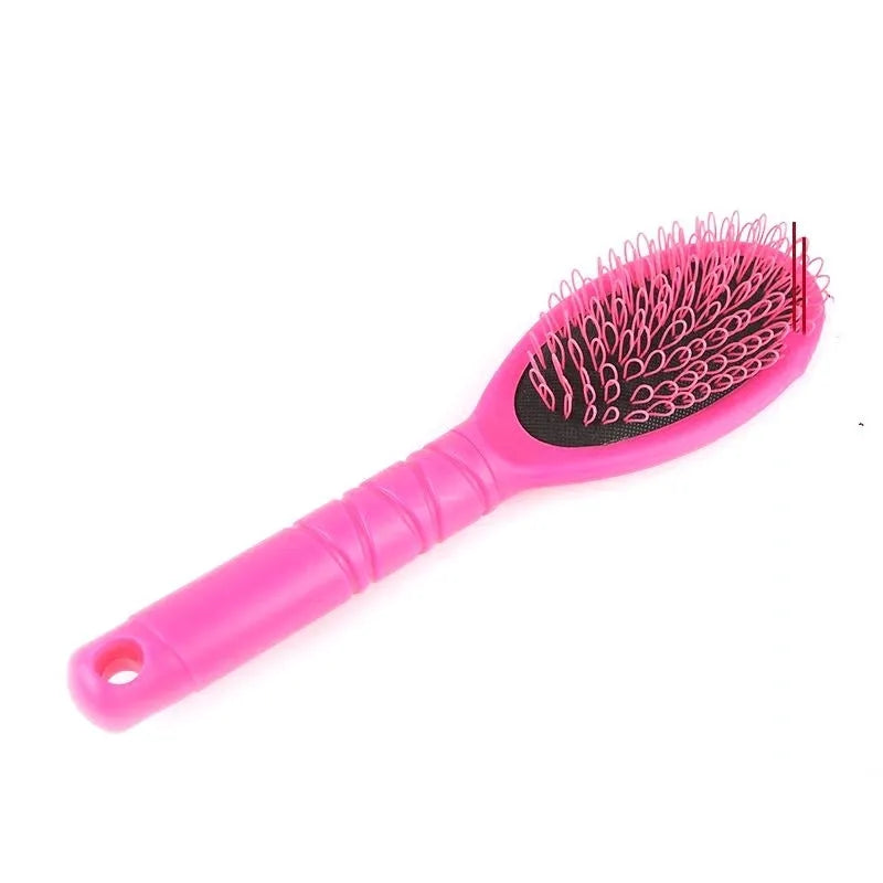 Plastic airbag comb with ring teeth for hair extensions in black or pink colour
