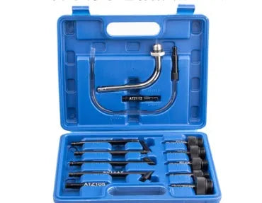 Transmission oil refuelling machine kit with thirteen adapters and injector tool for wave box connections