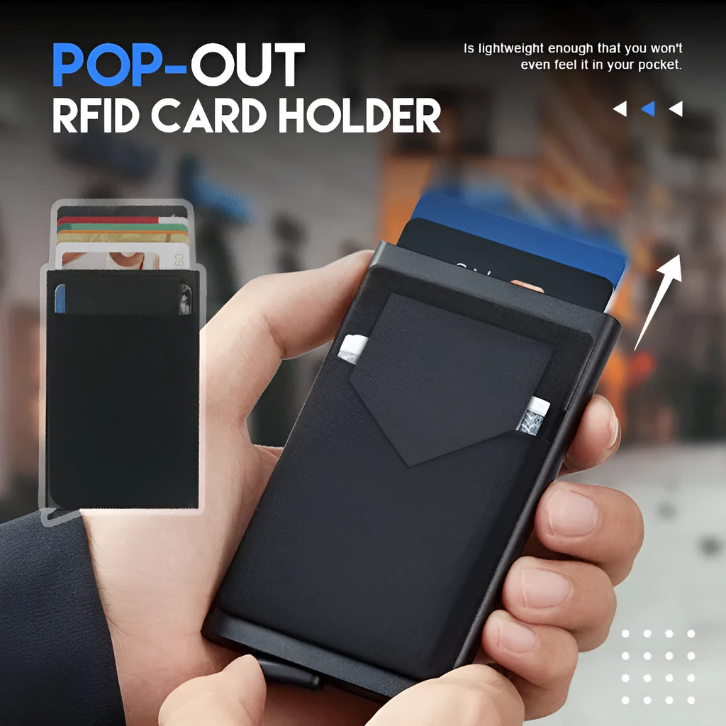 Frosted aluminium metal credit card holder wallet in multiple colour options.