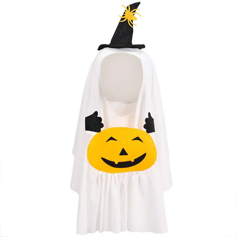 White pumpkin ghost costume for dog or cat on hanger