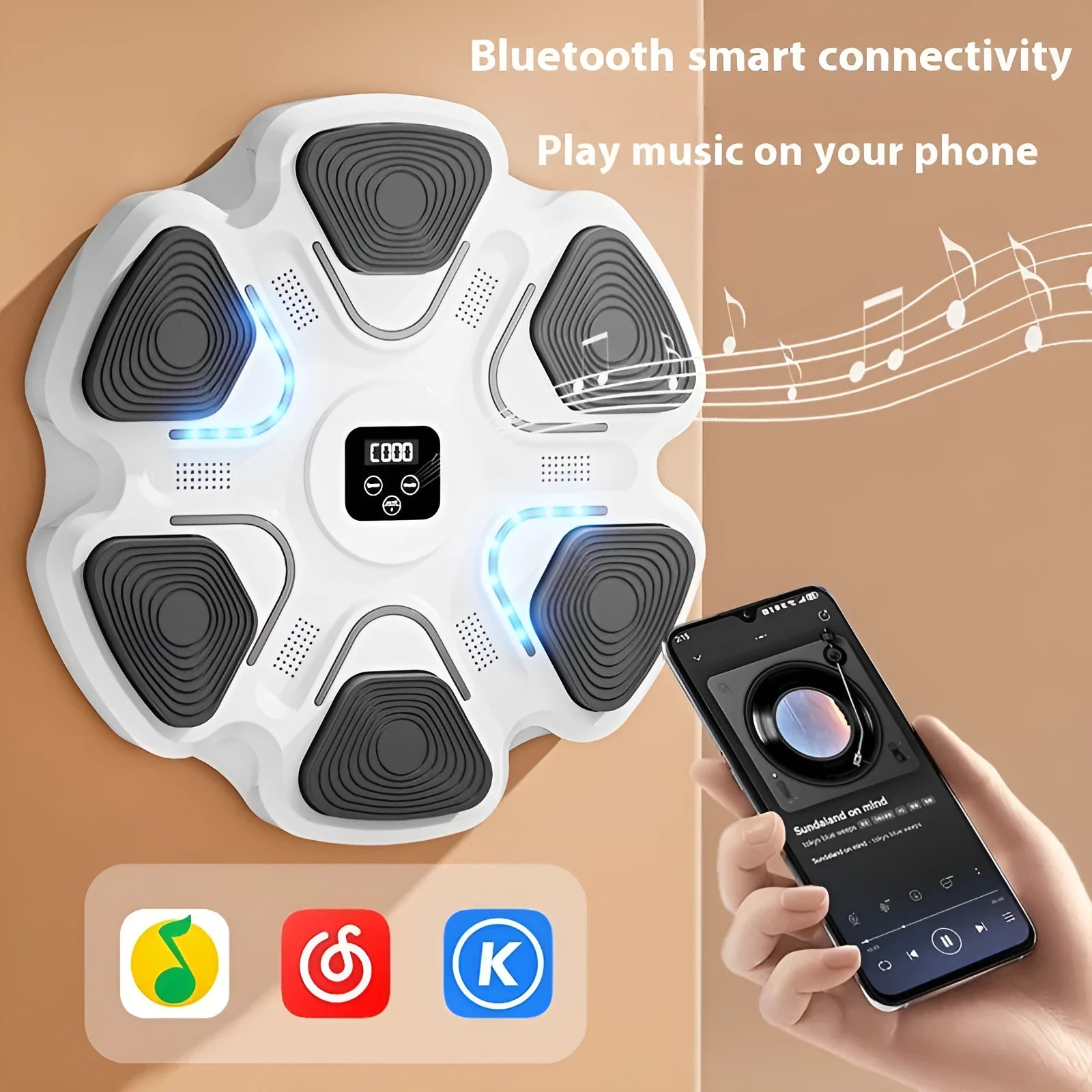 Smart music boxing machine wall target with electronic reaction training and ABS construction