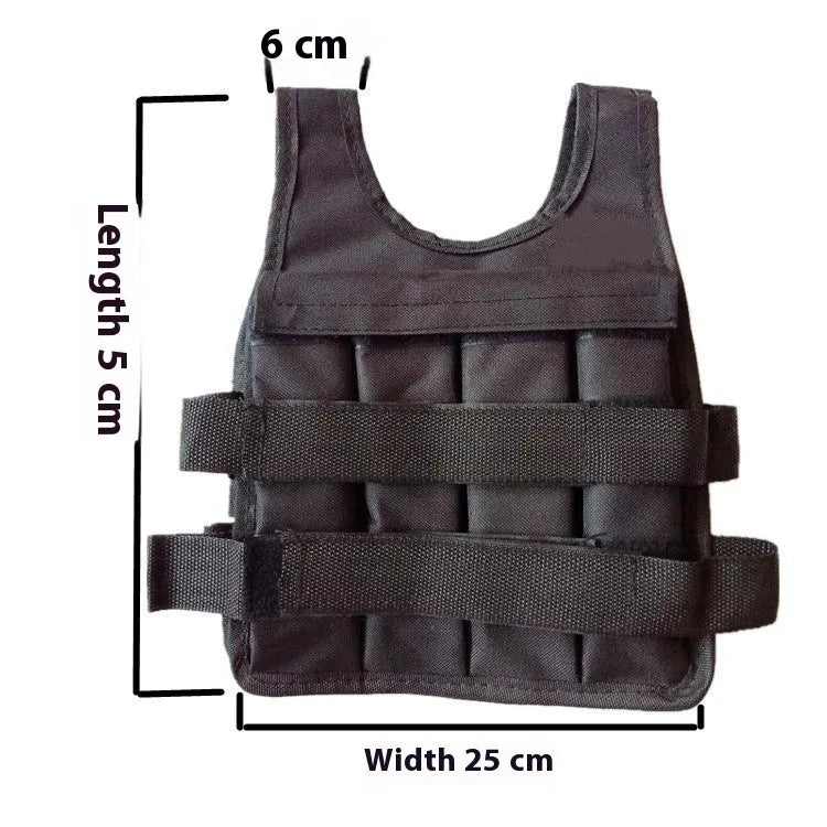 Child wearing an adjustable voile fabric sand weight vest for fitness training.