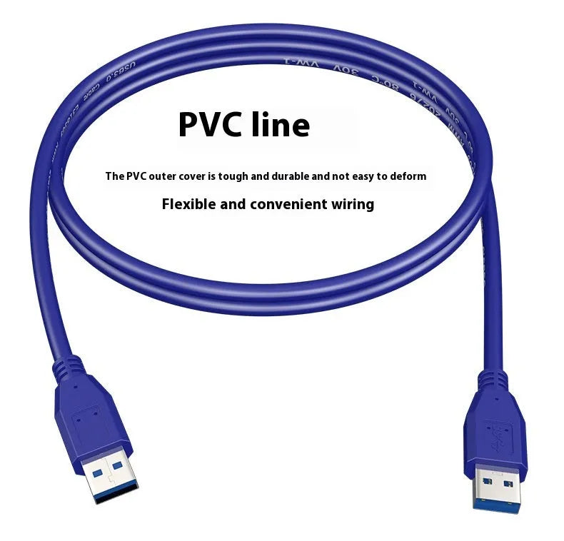 USB 3.0 data cable with nickel-plated connectors for mobile hard disk boxes