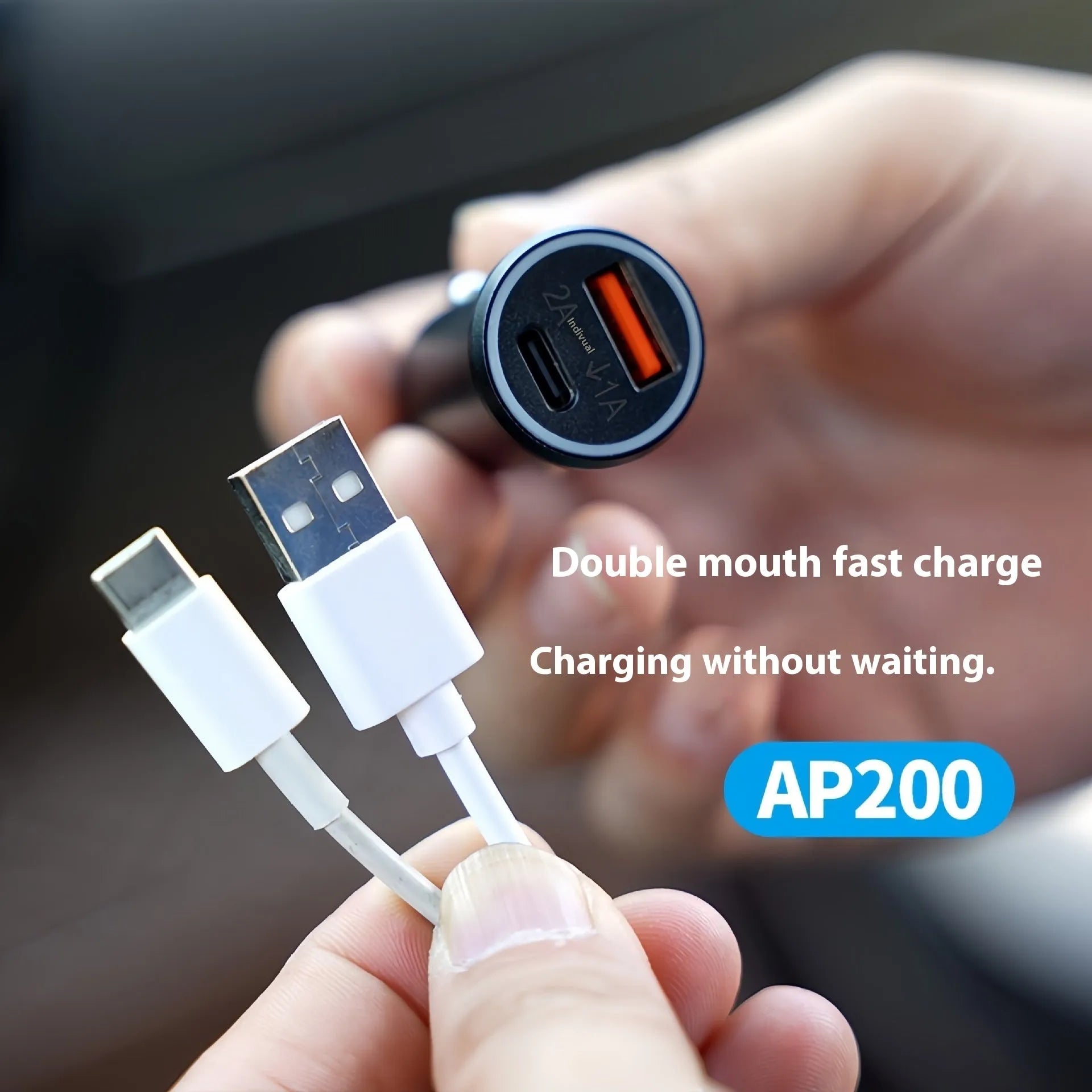 Black ABS plastic car charger GPS locator tracker unit for plugging into a vehicle's 12V socket.
