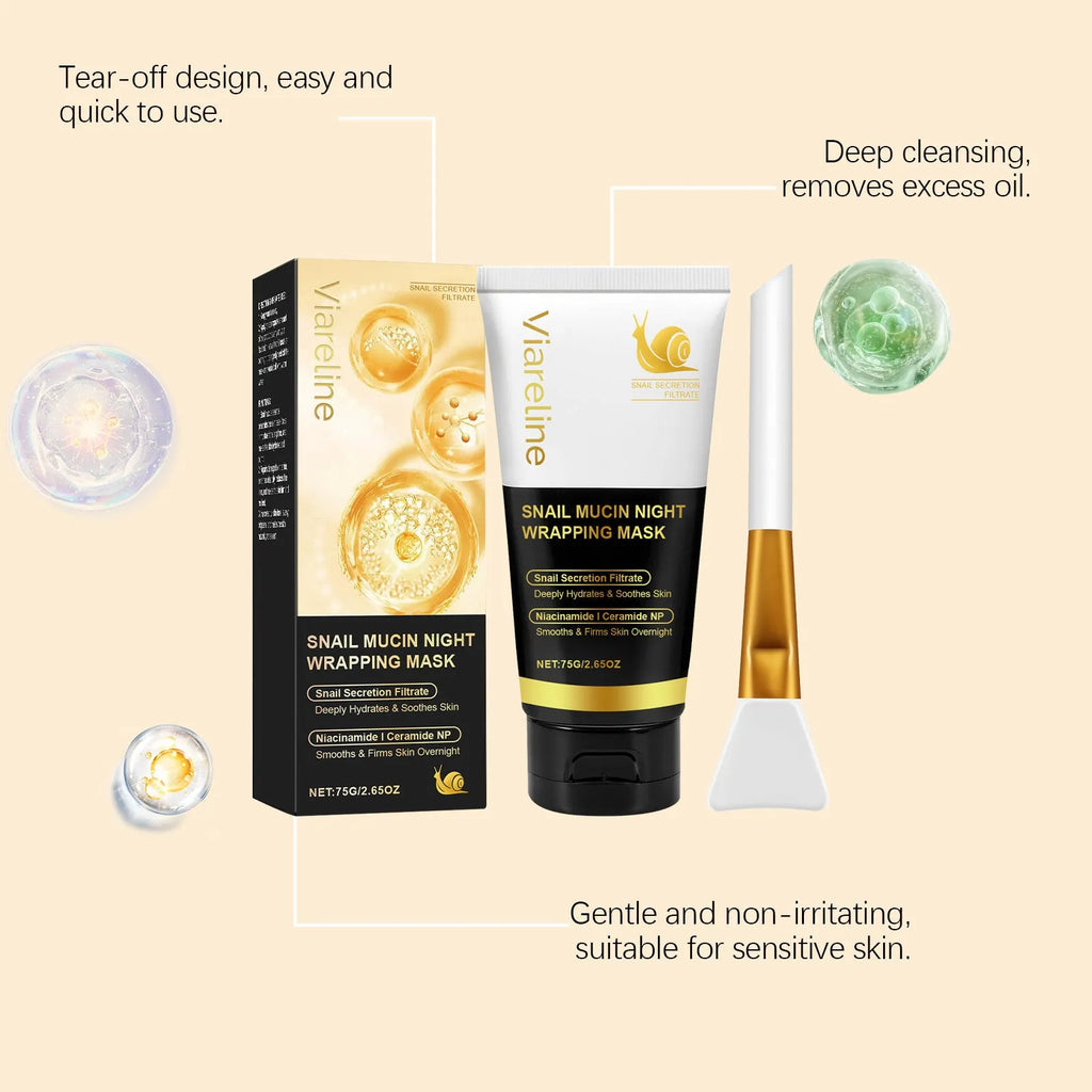 Turmeric sleep mask 120g jar with applicator brush for overnight hydrating and exfoliating facial treatment