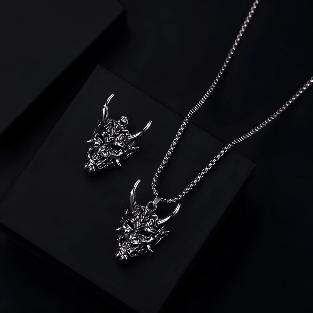 Men's vintage silver necklace with personalised 40mm zinc alloy pendant