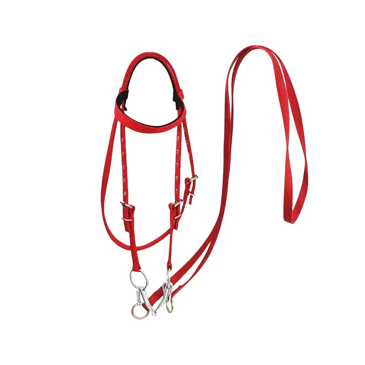 Black large fibre horse halter rope 1.3m for equestrian riding and leading