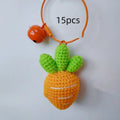 Wool cartoon carrot-shaped keychain pendant on a key ring.
