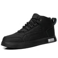 Men's white mid-top casual board sports shoes with lace-up closure and rubber sole