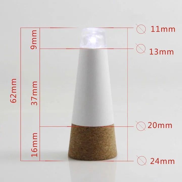 Rechargeable LED bottle cap cork light with plastic shell for holiday decoration