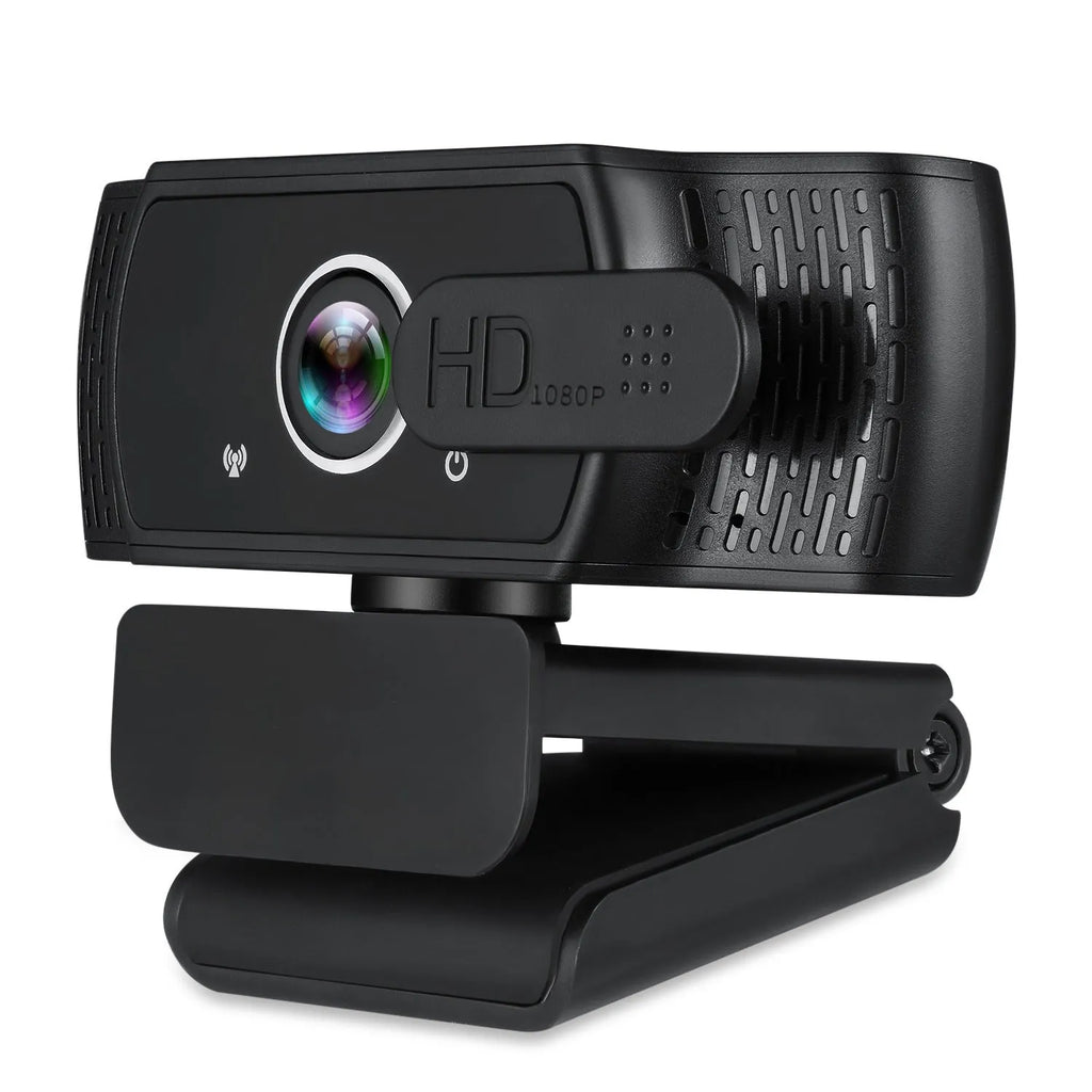 Black USB computer camera with universal clip for laptops and monitors