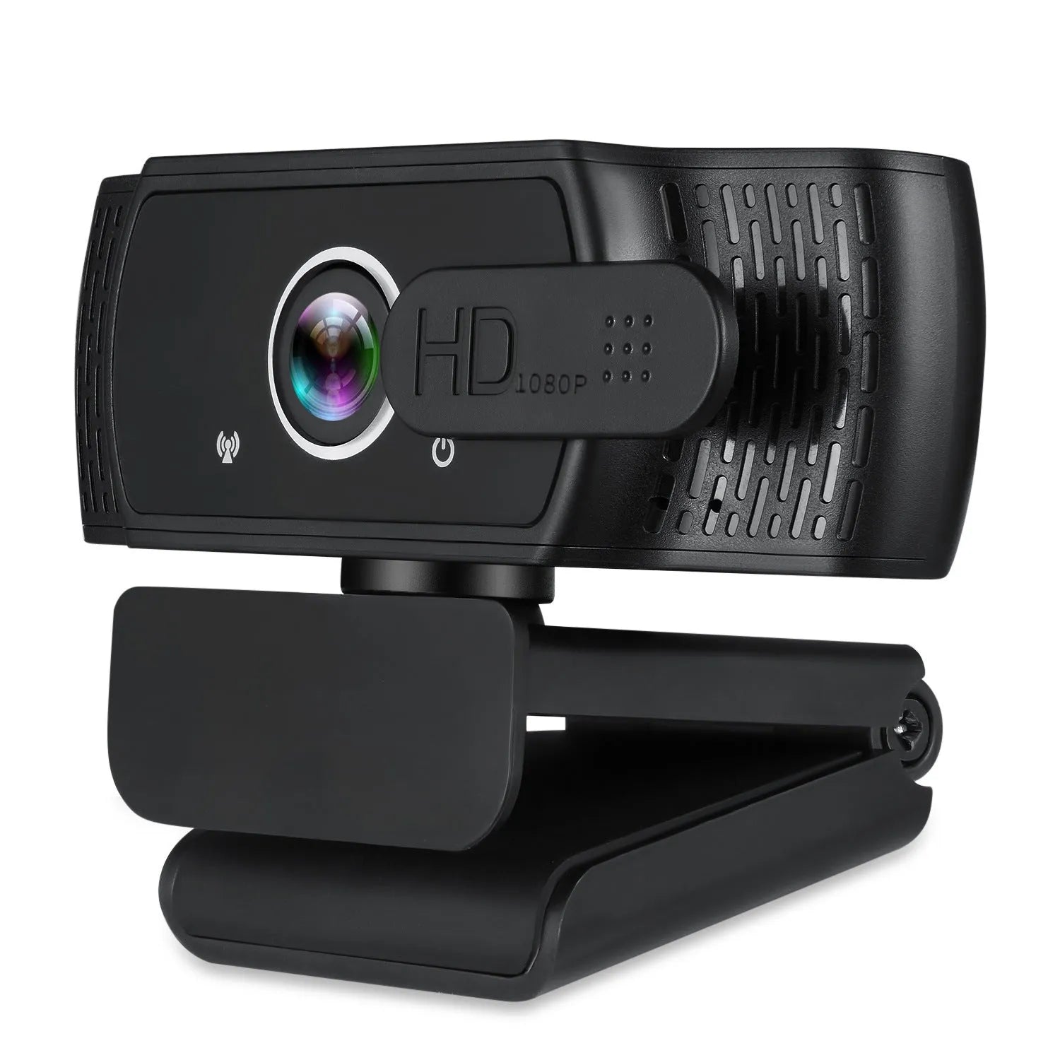 Black USB computer camera with universal clip for laptops and monitors