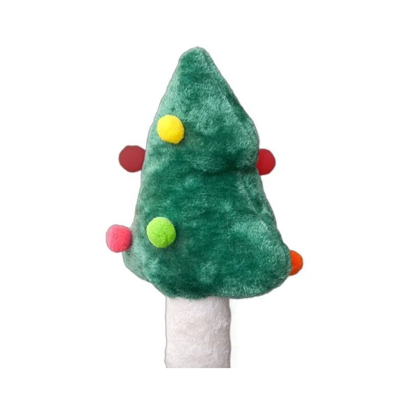 Christmas coloured cat scratching post with integrated platform, 32 cm tall with 25 cm base