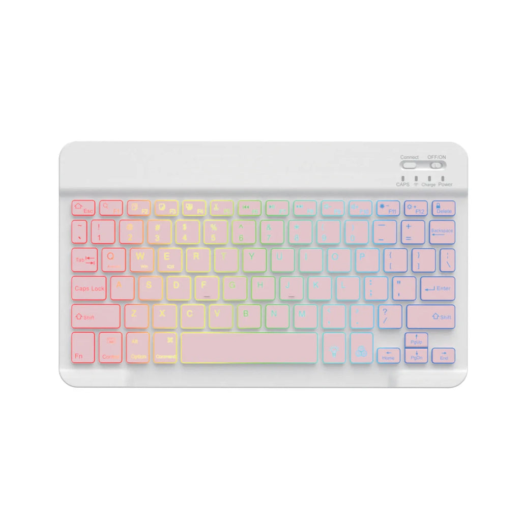 10-inch wireless Bluetooth keyboard with colourful LED backlighting for tablets