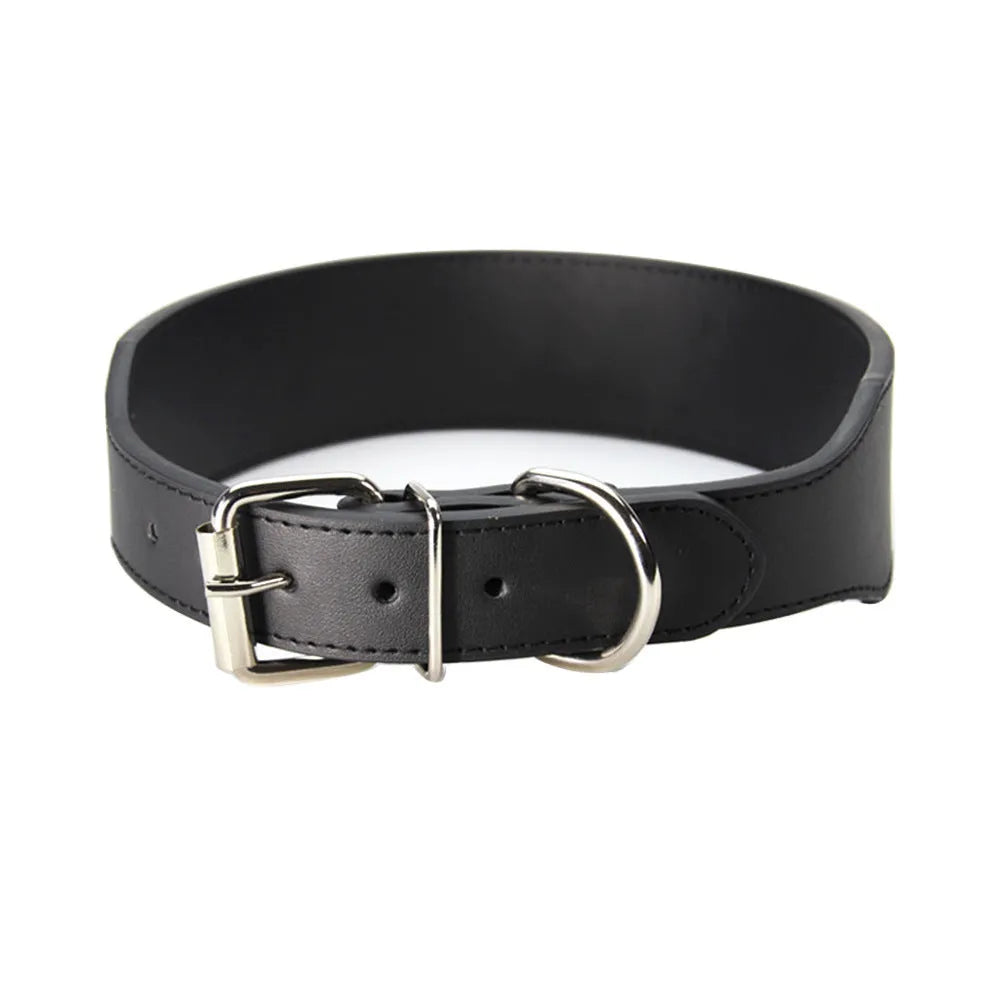 Fish pattern leather anti-break dog collar in red, blue, black, pink or brown with adjustable sizing
