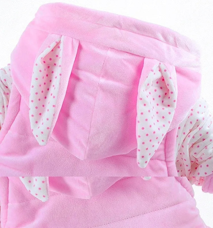 Girls' pink three-piece autumn winter clothing set with jacket, pants, and vest