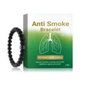 Black smoke prevention bracelet for men made with glass and gallstone beads
