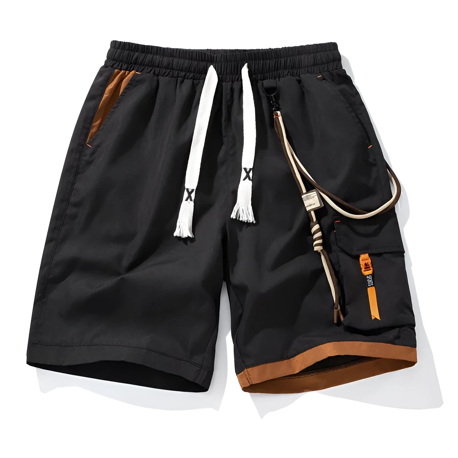 Men's plus size bamboo fibre sports shorts in loose fit with elastic waistband