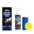 HOMONTH 120ml headlight restoration spray kit with bottle, sponge, and microfibre towel