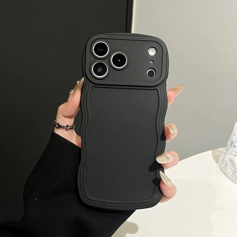 Antique white liquid big wave TPU phone case with embossed texture for iPhone