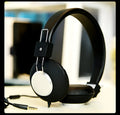 Wired head-mounted sports earphones with microphone showing colour options