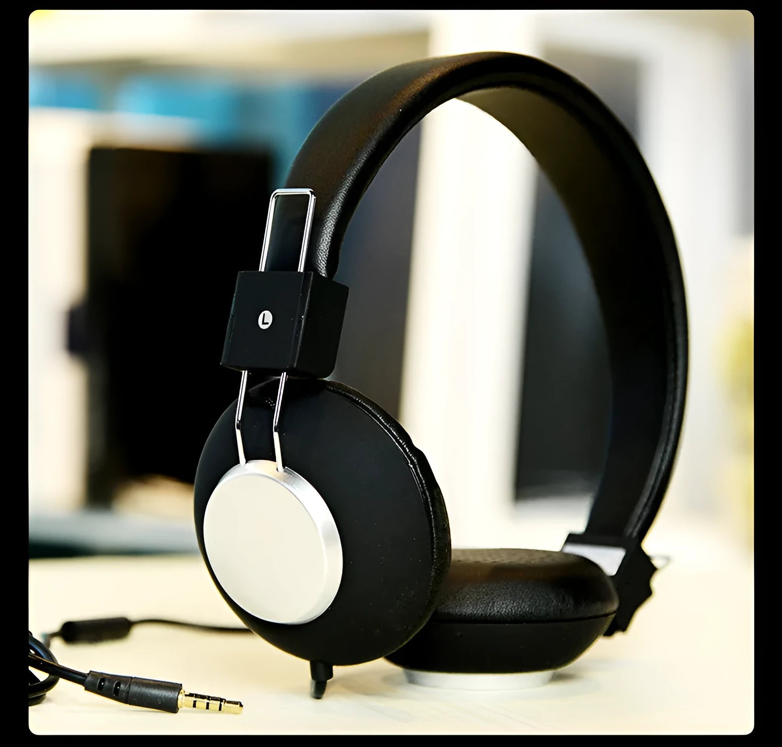 Wired head-mounted sports earphones with microphone showing colour options
