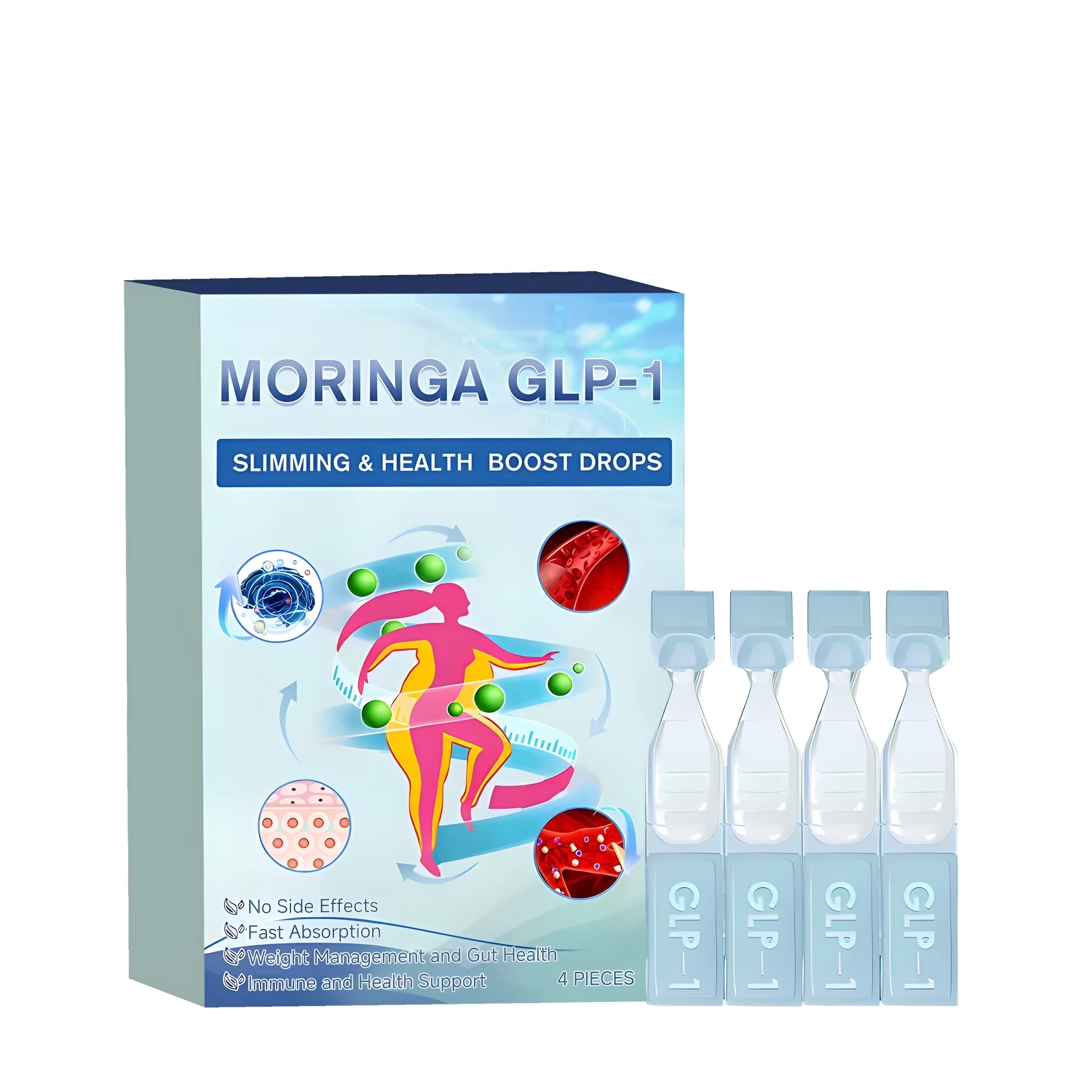 Four bottles of appetite suppressant drops with traditional Chinese medicine extract formula