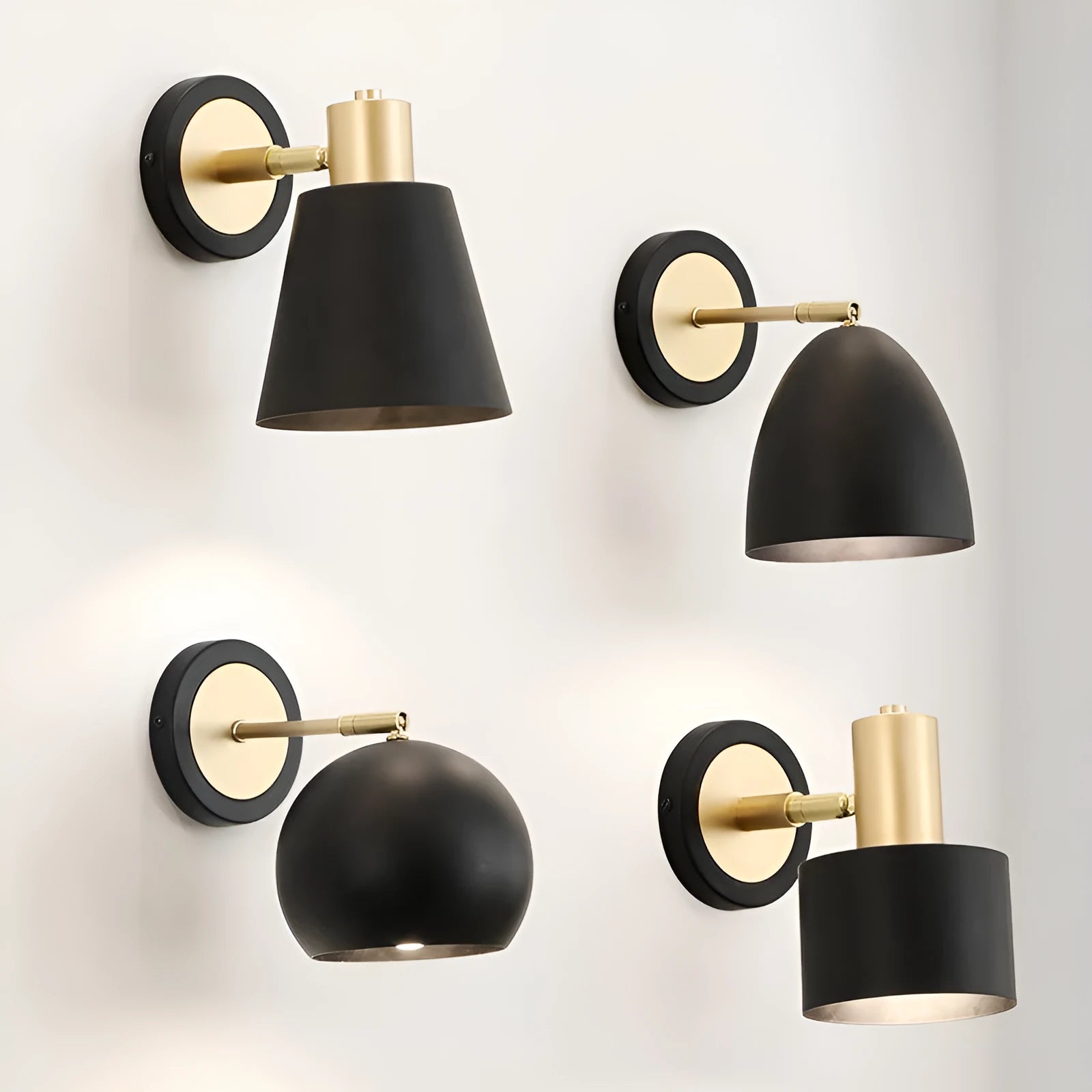 Nordic style iron wall lamp mounted on a wall, showcasing its solid construction and shade design.
