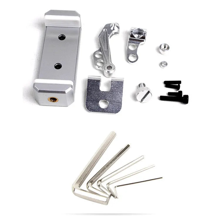 Silver metal mobile phone holder with tongs for car mounting