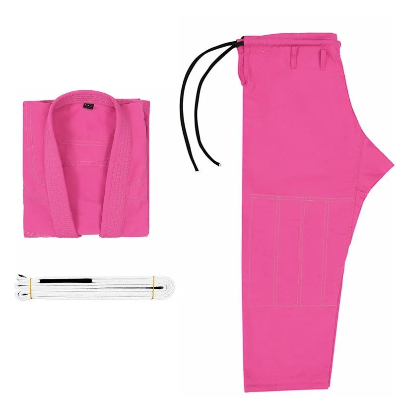 Brazilian Jiu-jitsu training clothing set in cotton blend fabric showing available colour options