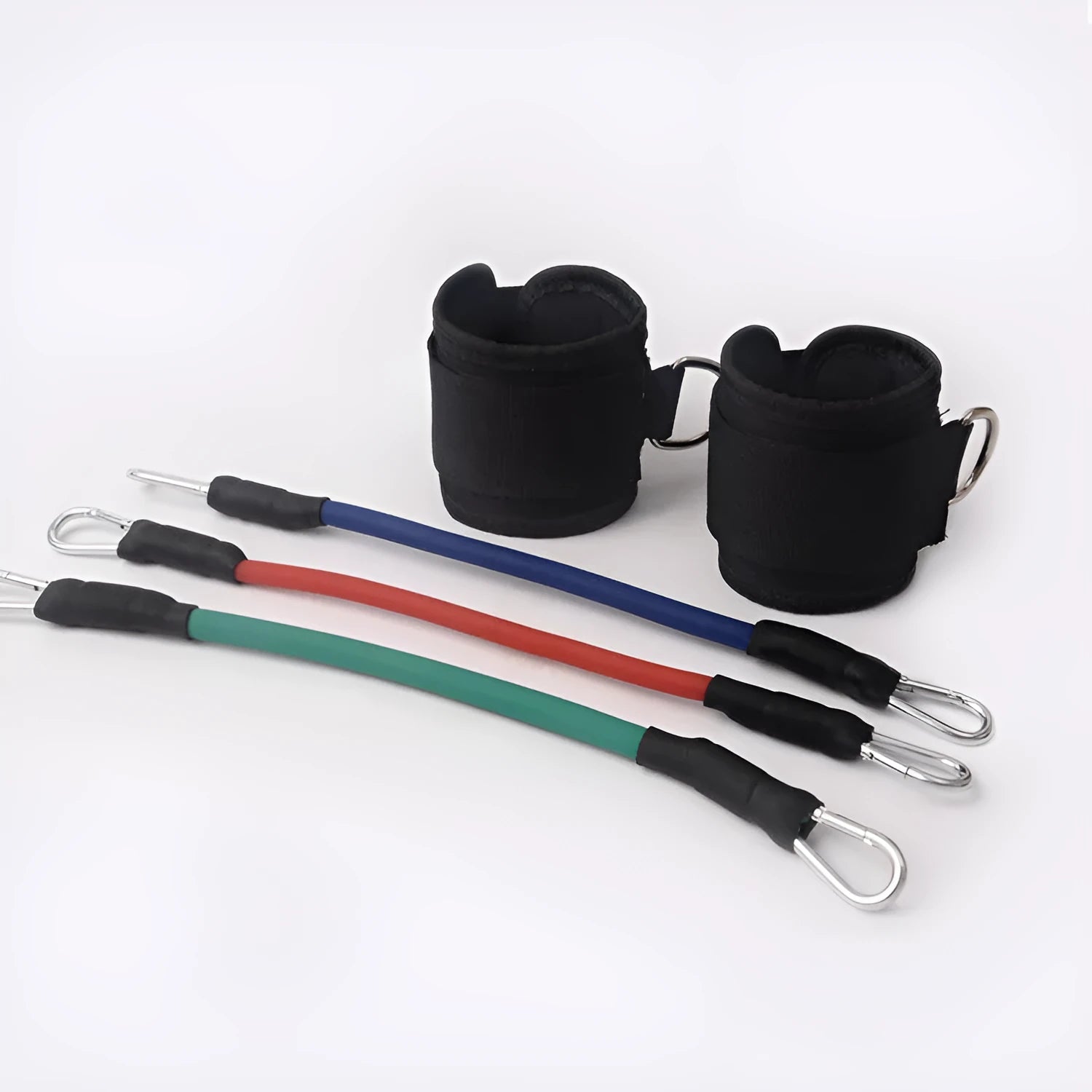 Black taekwondo training pull rope set for leg force development