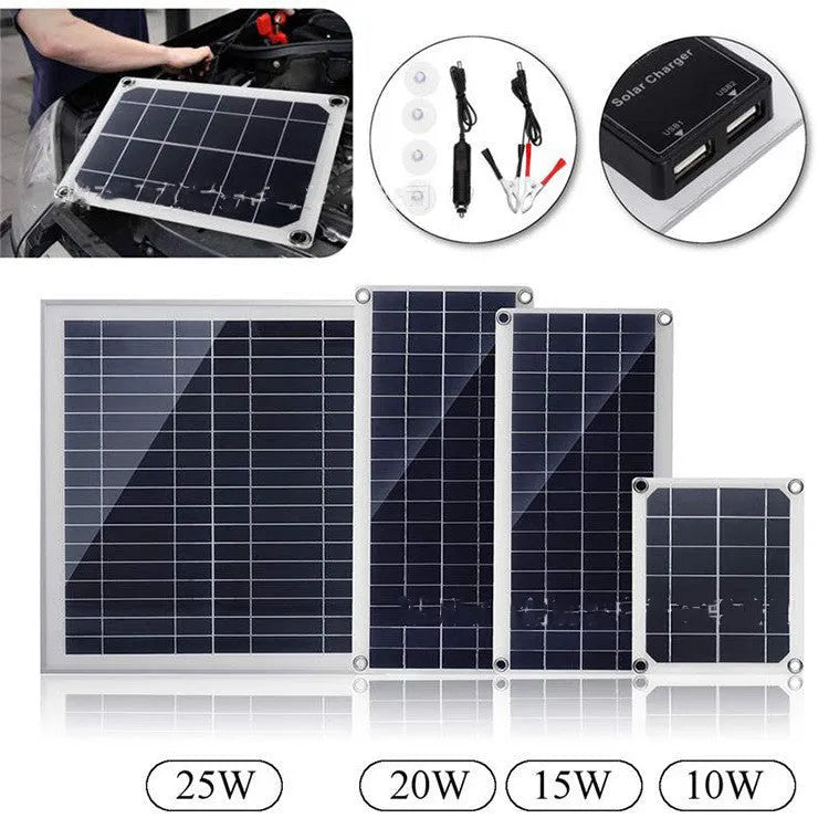 Polycrystalline silicon solar panel with dual USB ports for outdoor phone and tablet charging